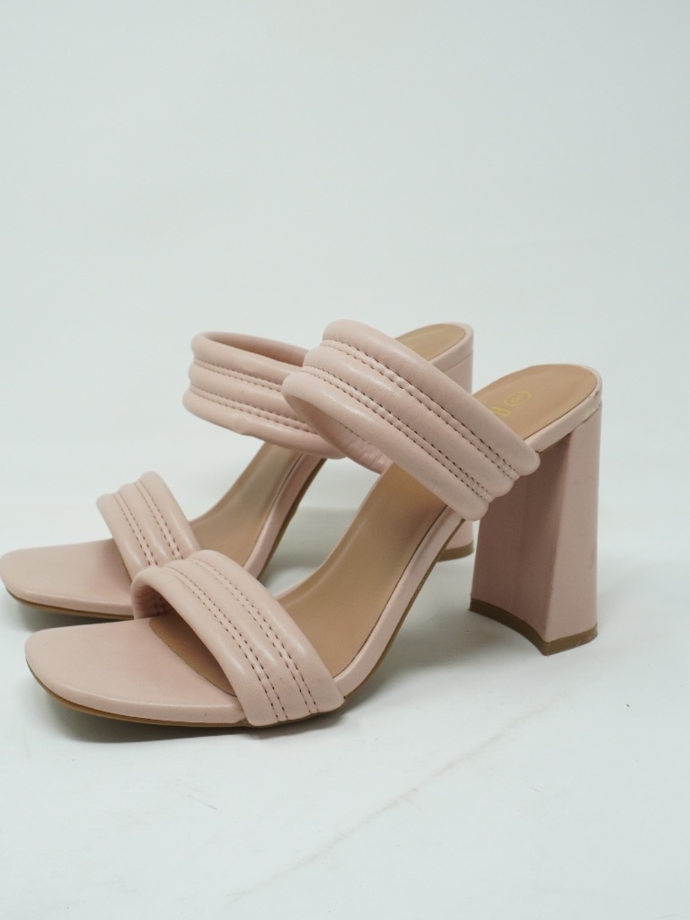 Rouge Strap Heel Light Pink Sandals, Size 8